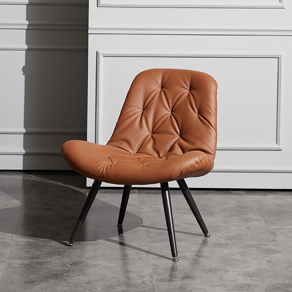 Modern Accent Chair Tufted PU Leather Upholstered Modern Chair window image