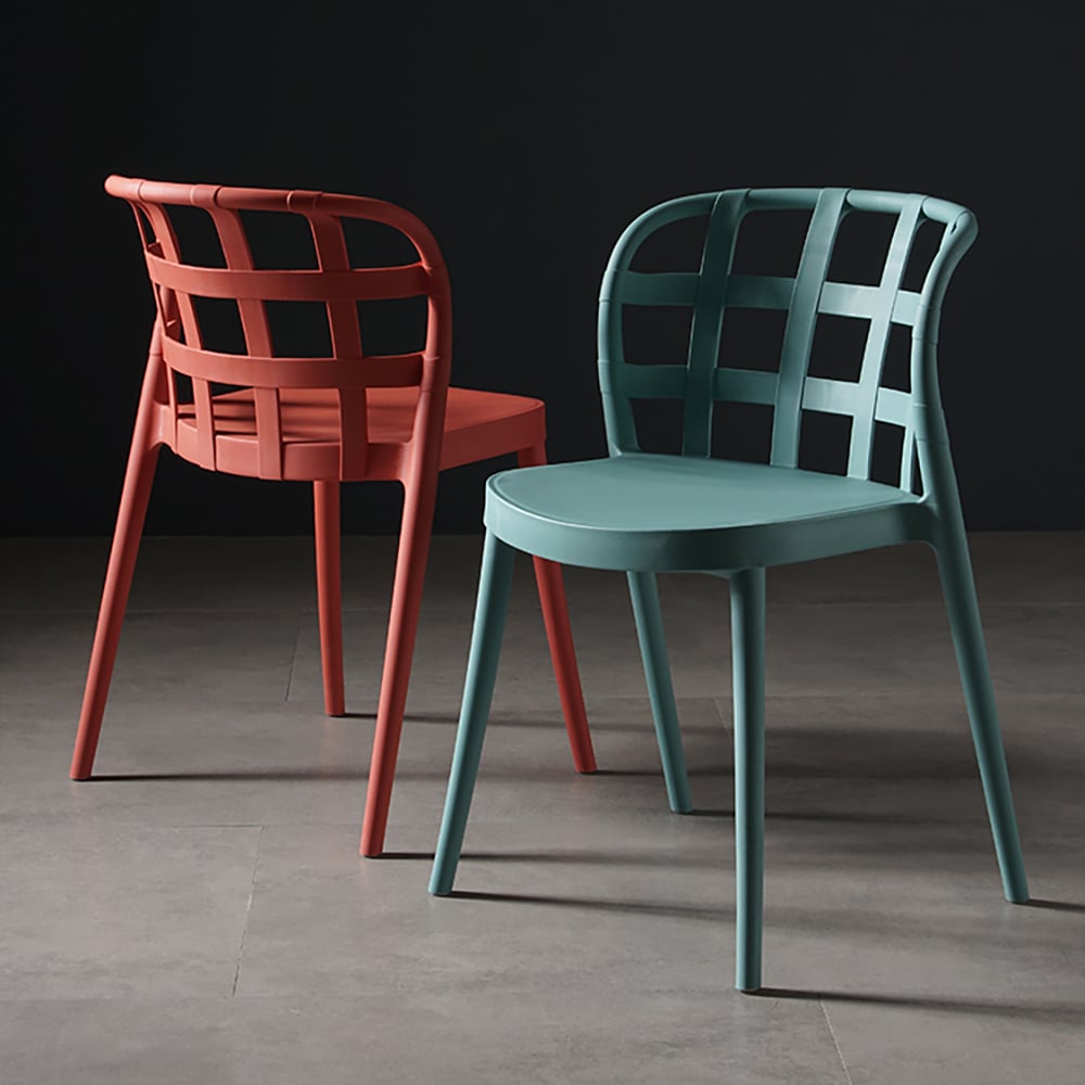 Green Modern Dining Chair PVC Dining Chair Set of 2 window image