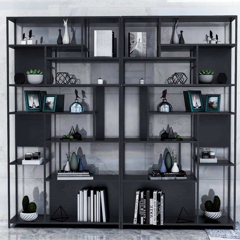 Contemporary Standing Geometric Bookshelf in Black window image