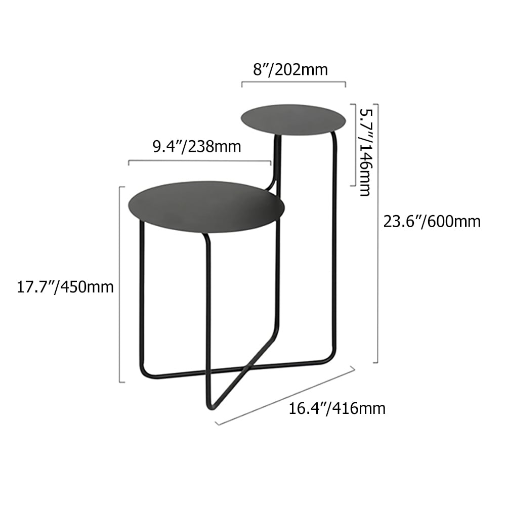 Round End Table Metal Side Table in Gold window image