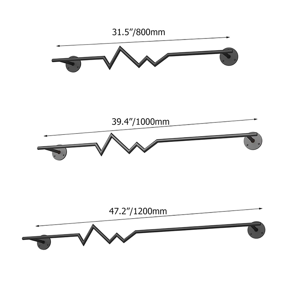Geometrical Metal Coat Stand Wall Mounted Stand in Black Set of 3 window image