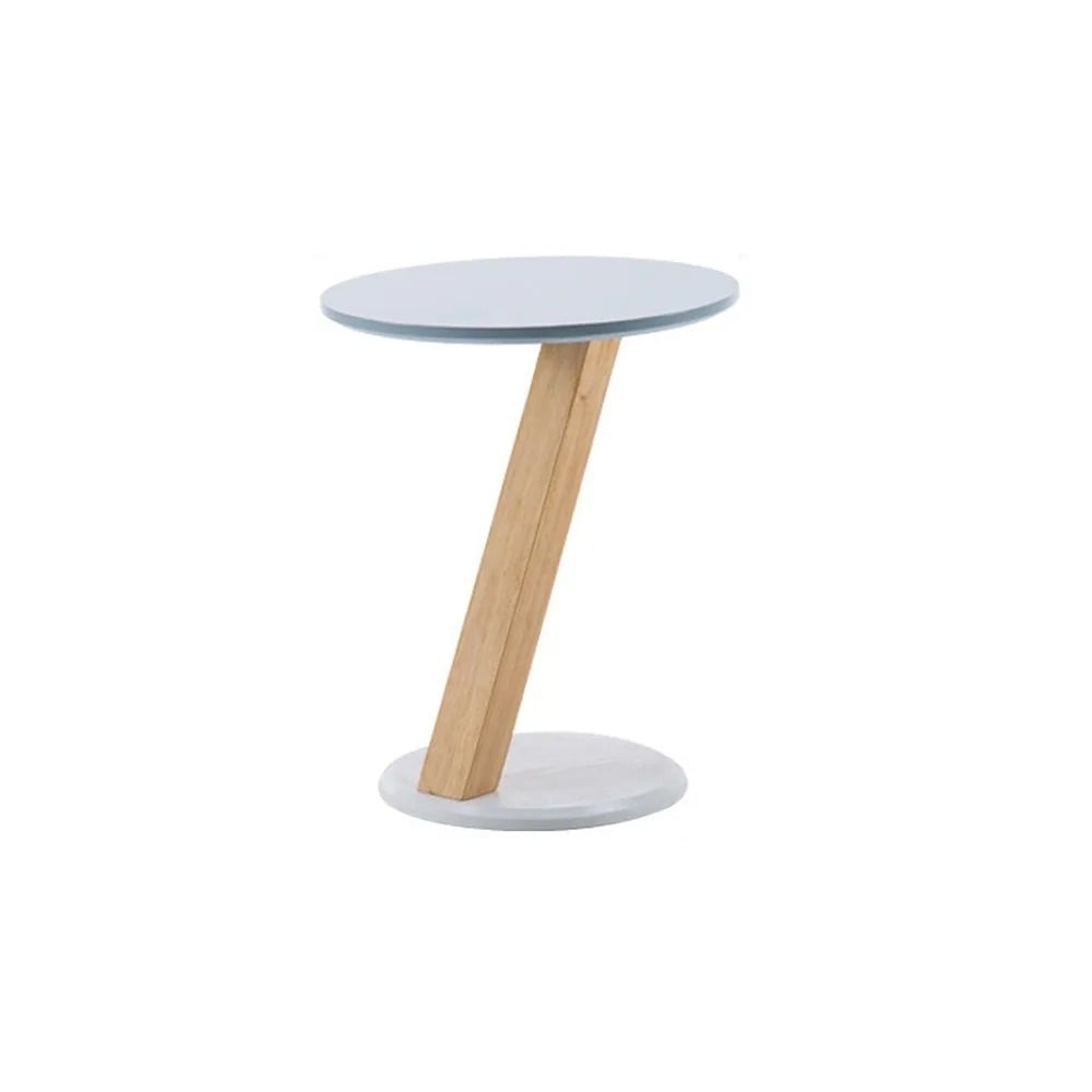 Natural Small Side Table Z-Shaped Wooden End Table window image