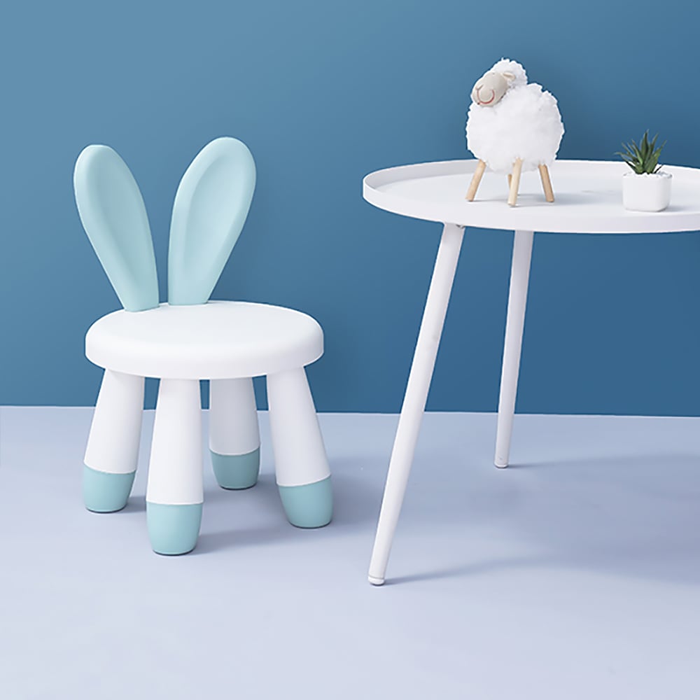 Green Cute Rabbit Kids Chair Animal Design Plastic Chair window image