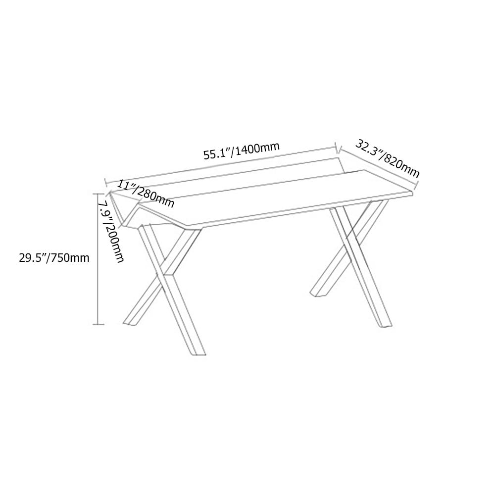 Modern Office Desk with Storage Computer Desk in Black window image
