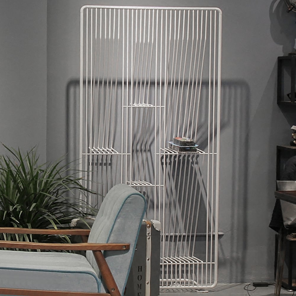 Cool Unusual Standing  Display Shelves in White window image