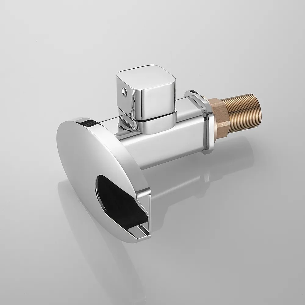 LED Single Handle Waterfall Bathroom Sink Faucet Round Spout Solid Brass in Chrome window image