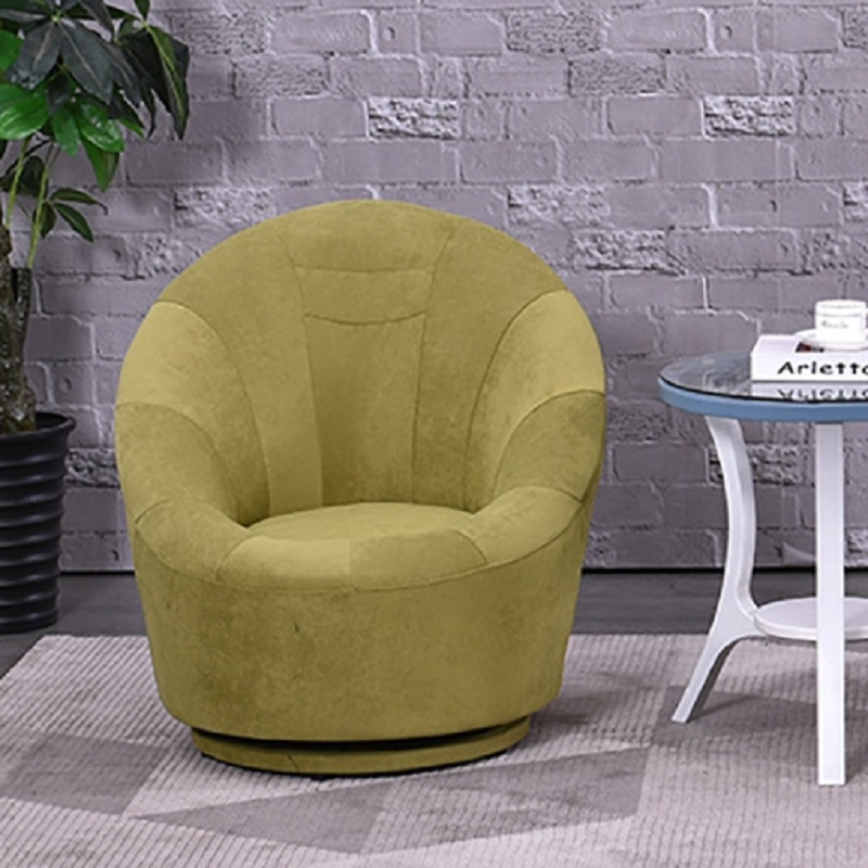 Green Modern Leath-aire Upholstered Accent Chair with Solid Wood window image