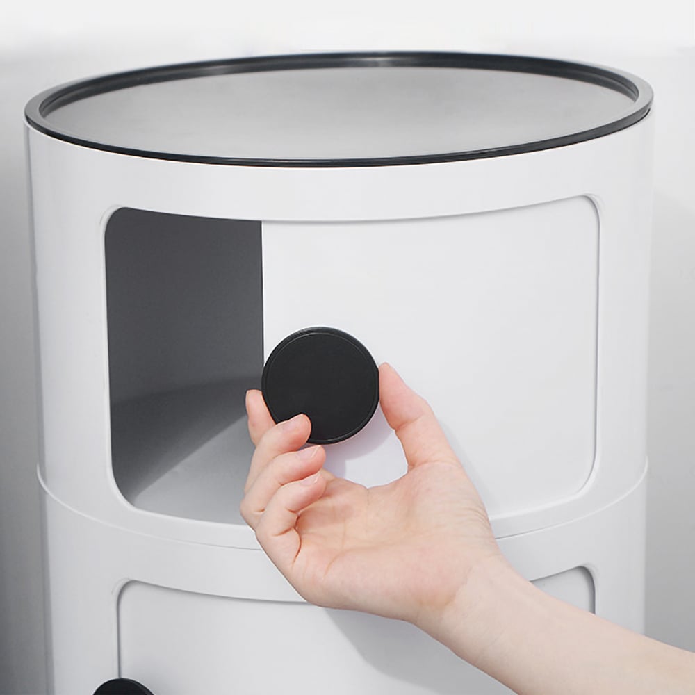 Table de chevet moderne de chambre blanche 3 portes image de fenêtre