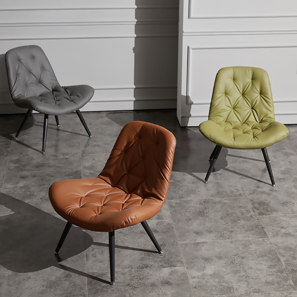 Modern Accent Chair Tufted PU Leather Upholstered Modern Chair window image