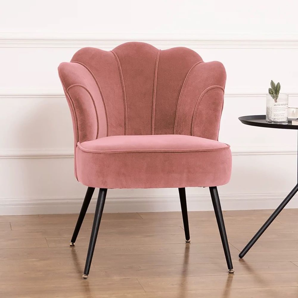 Modern Accent Chair Upholstered Velvet Accent Chair in Black window image