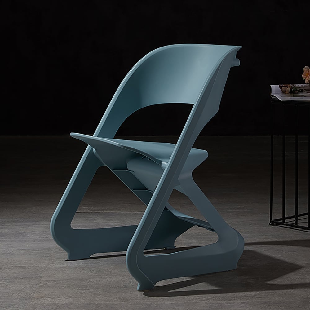 Modern Dining Chair Hollow Backrest Upholstered PP Material Dining Chair Set of 2 window image