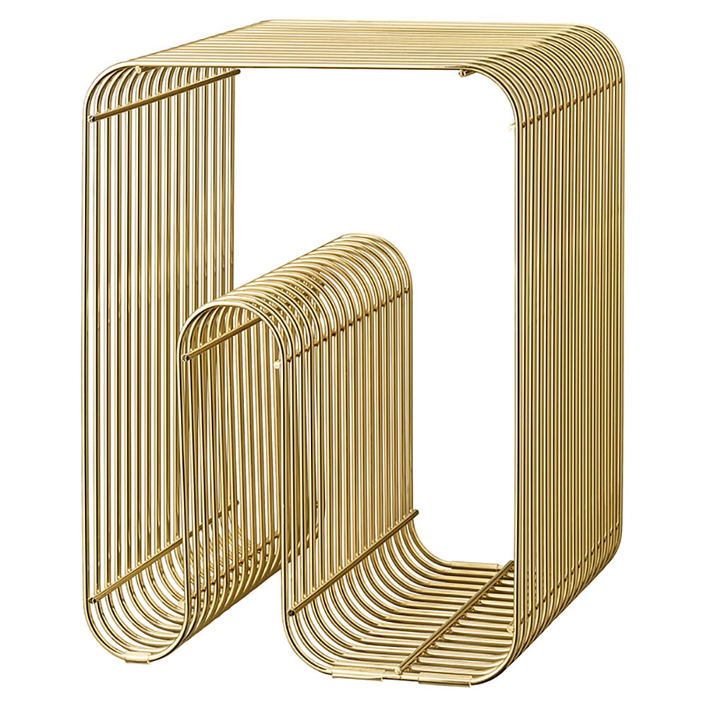 3-Tiered Decorative Magazine Rack in Gold window image