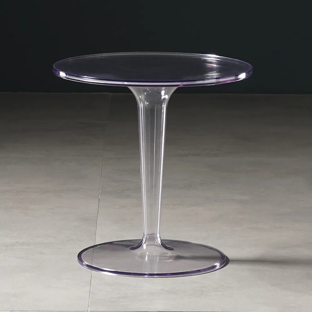Acrylic End Table Clear Modern Accent Table Clear Round Side Table window image
