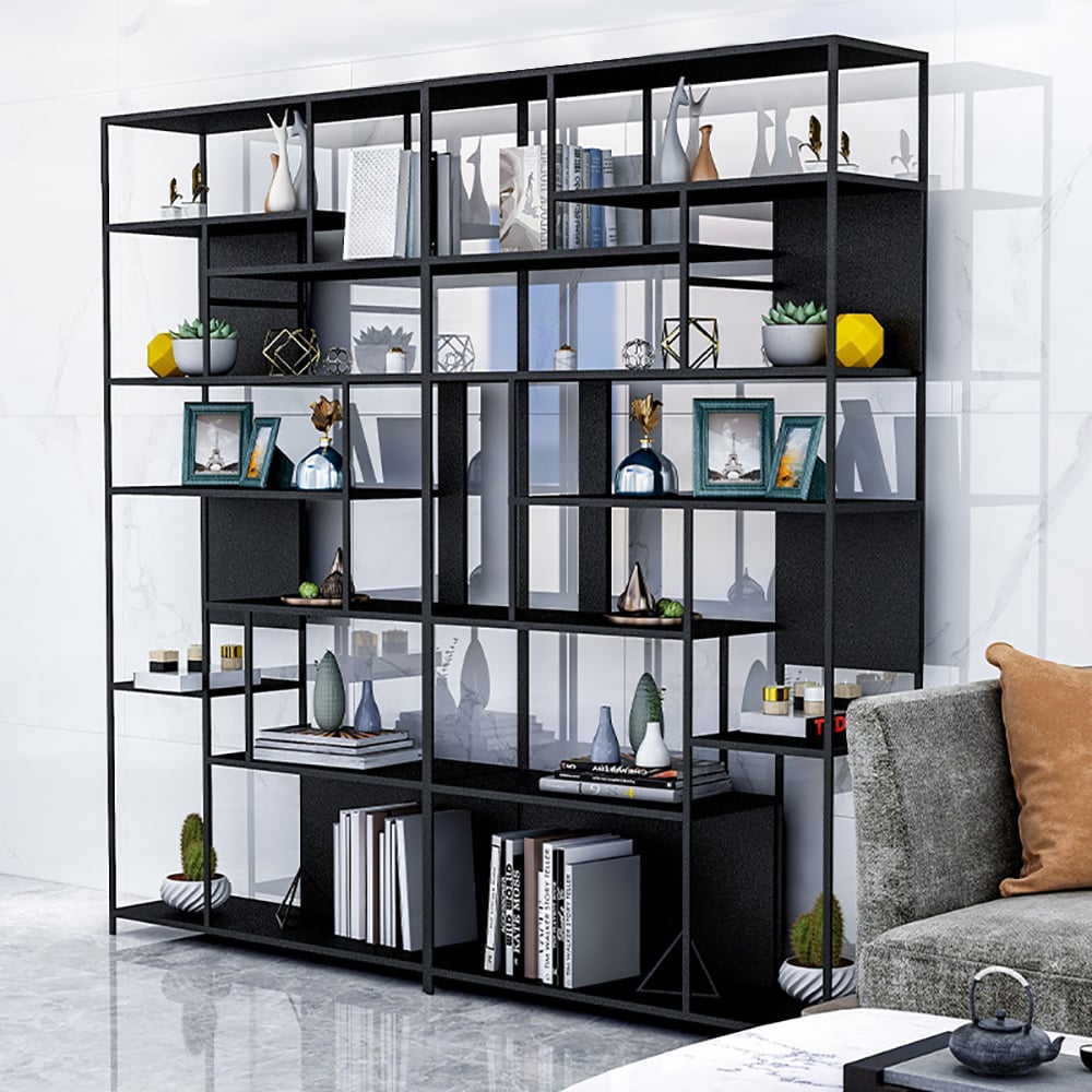 Contemporary Standing Geometric Bookshelf in Black window image