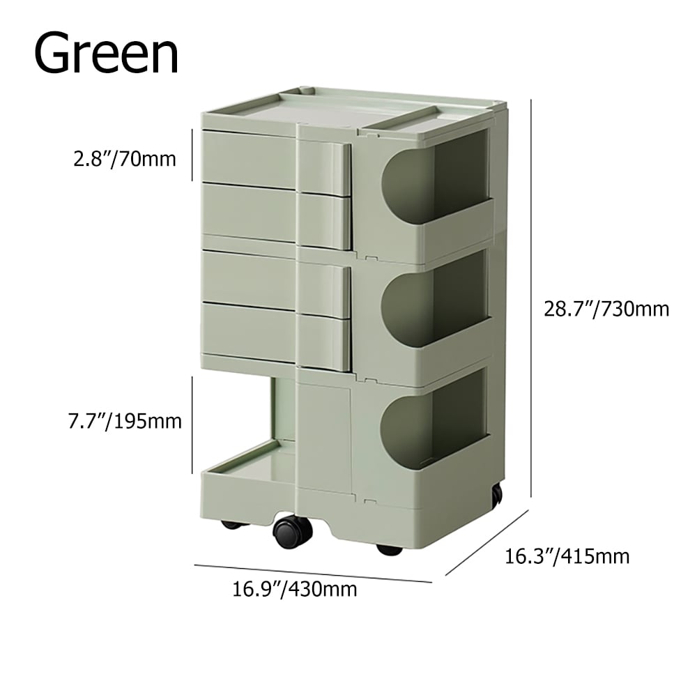 Table d'appoint multifonction verte avec rangement et roulettes image de fenêtre