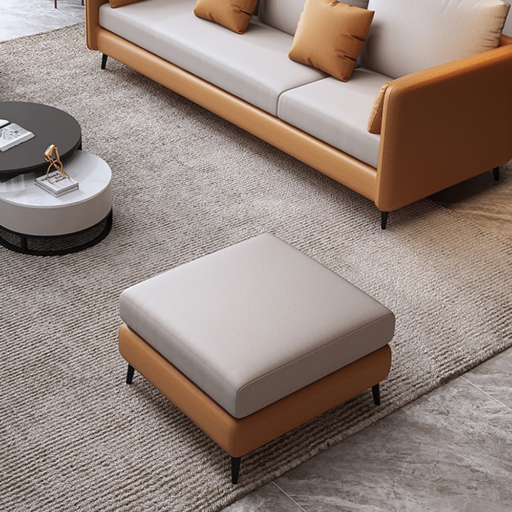 Modern Ottoman Leath-aire Upholstered Cute Bench in Black Legs window image