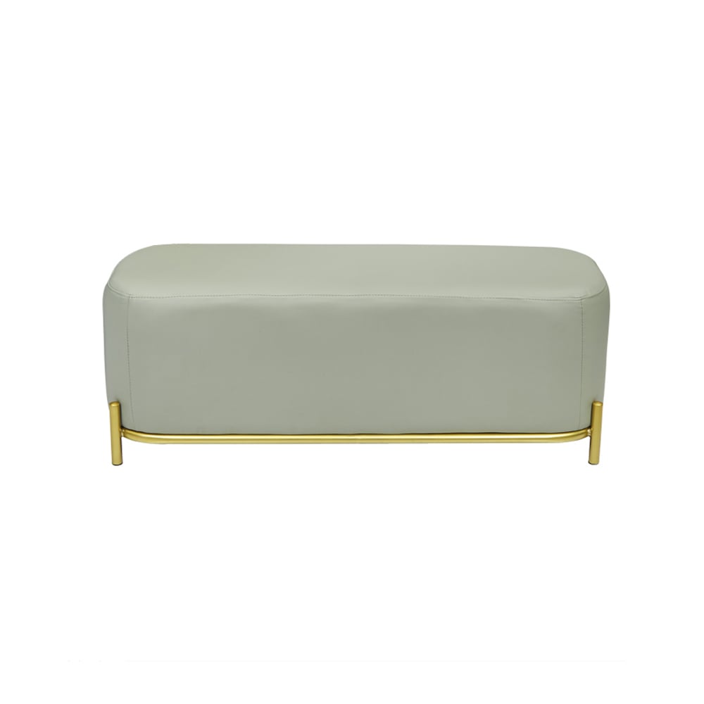 Green Bench Upholstered Rectangular Modern Bench Metal in Gold window image