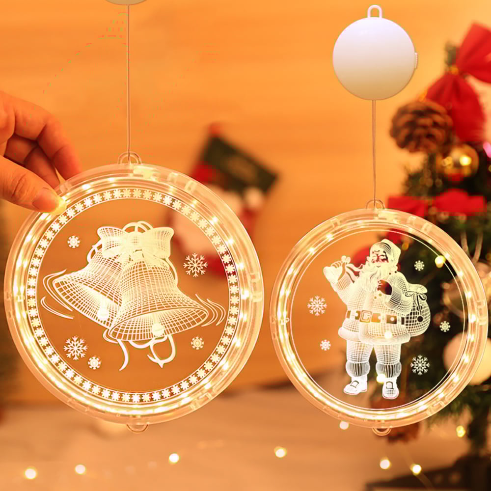 Christmas Decoration LED Light Hanging for Indoor Window Decor Set of 2 A window image