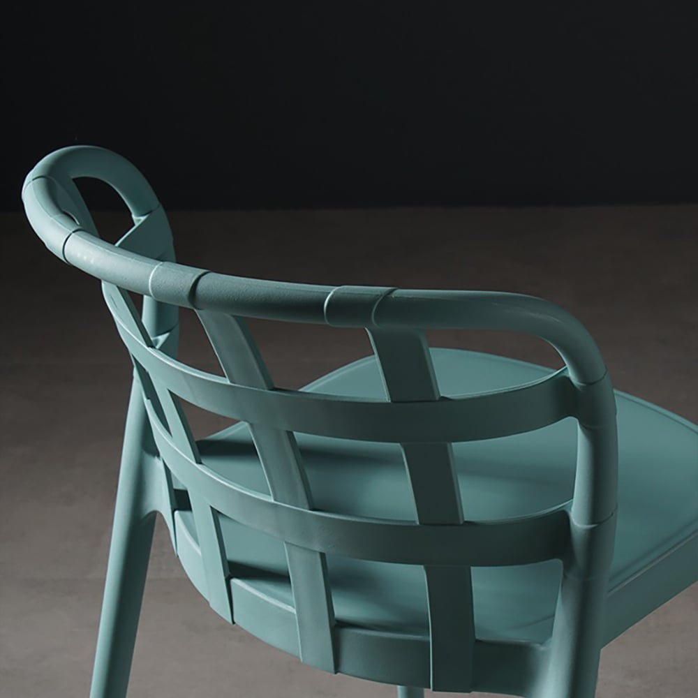 Green Modern Dining Chair PVC Dining Chair Set of 2 window image