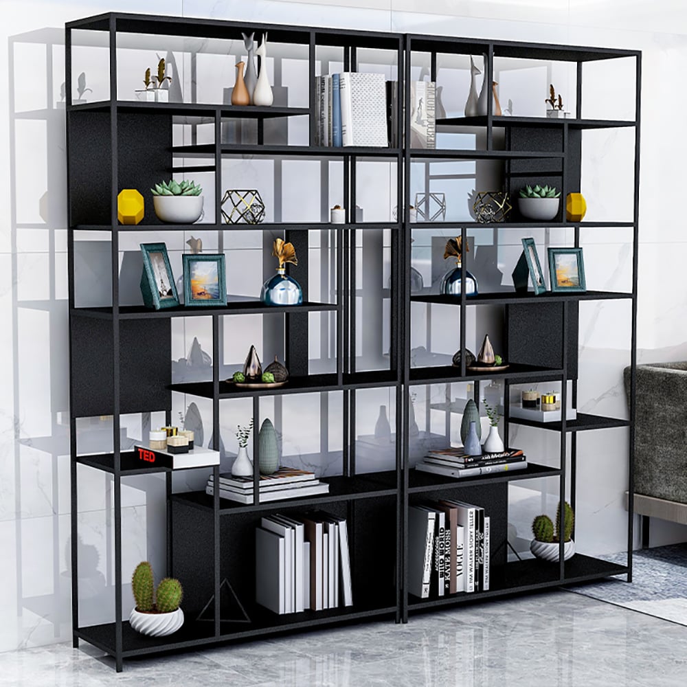 Contemporary Standing Geometric Bookshelf in Black window image