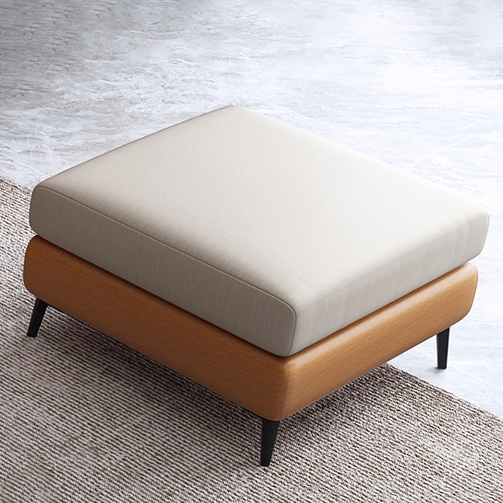 Modern Ottoman Leath-aire Upholstered Cute Bench in Black Legs window image