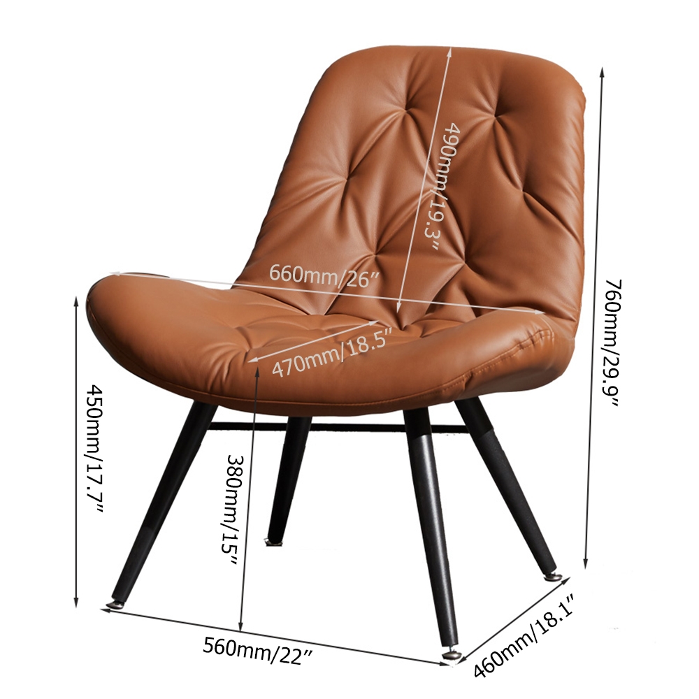 Modern Accent Chair Tufted PU Leather Upholstered Modern Chair window image