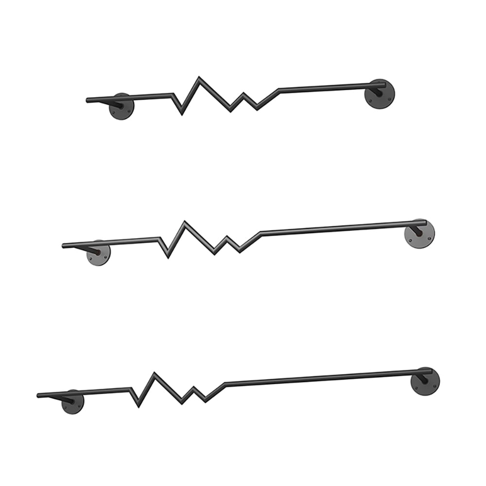 Geometrical Metal Coat Stand Wall Mounted Stand in Black Set of 3 window image