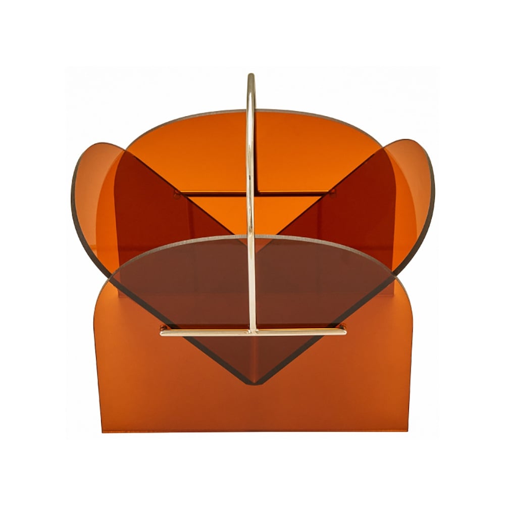 Modern Unique End Table Magazine Rack in Orange window image