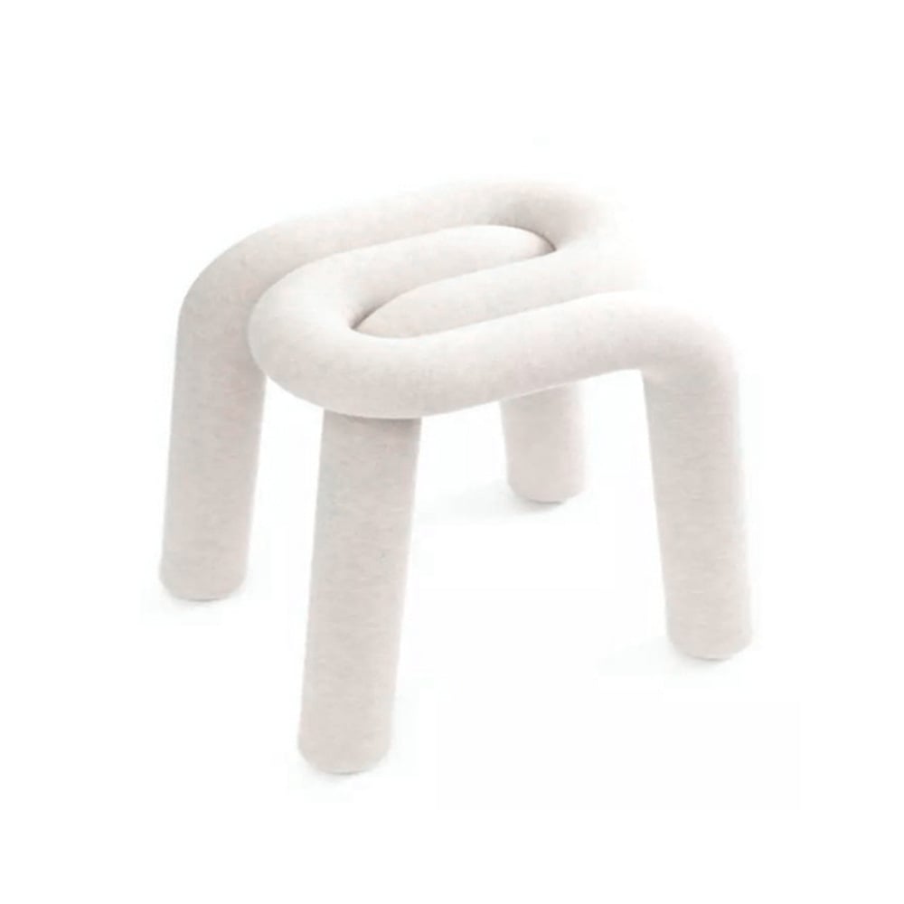 White Wool Upholstery 4-Legs Kids Chair Simple Design window image