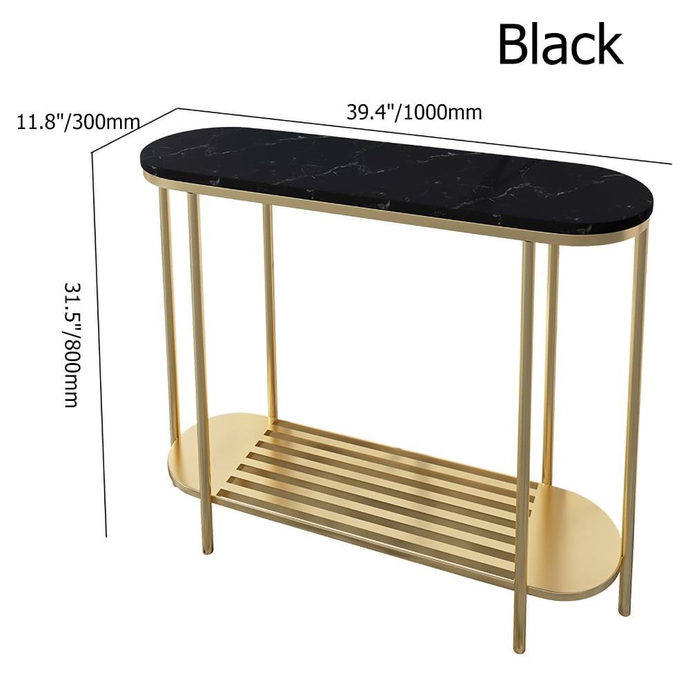 Black Narrow Console Table with Storage Entryway Table window image