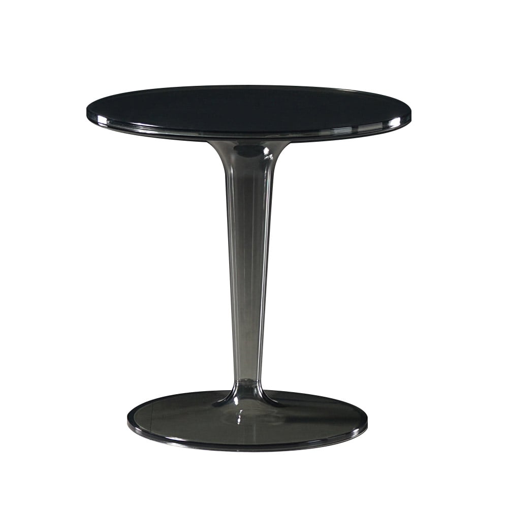 Acrylic End Table Black Modern Accent Table Clear Round Side Table window image