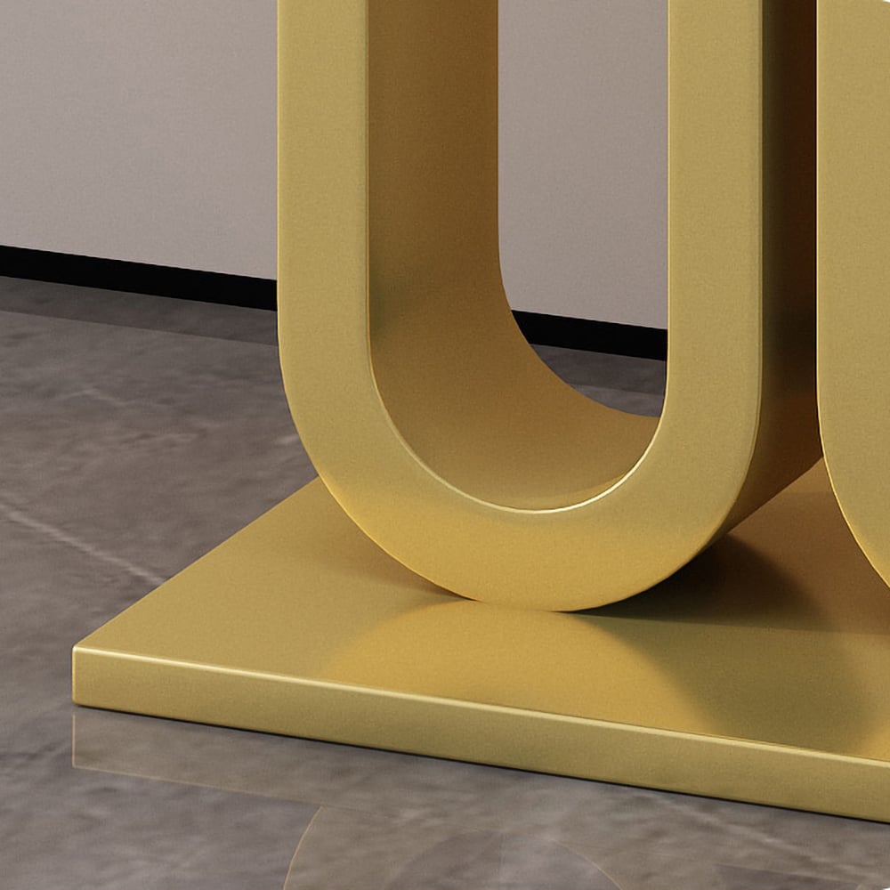 31.5" Modern Rectangular Console Table with Marble Top White window image