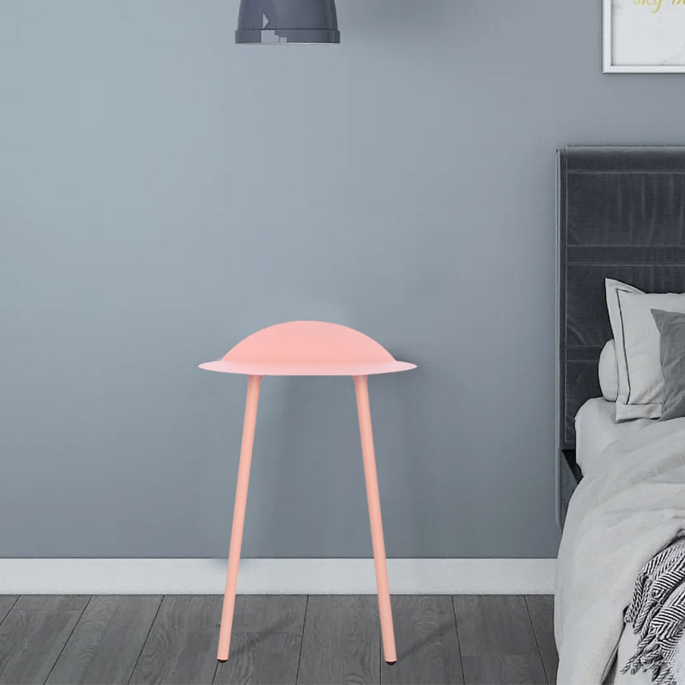 Pink End Table Modern Metal Side Table window image