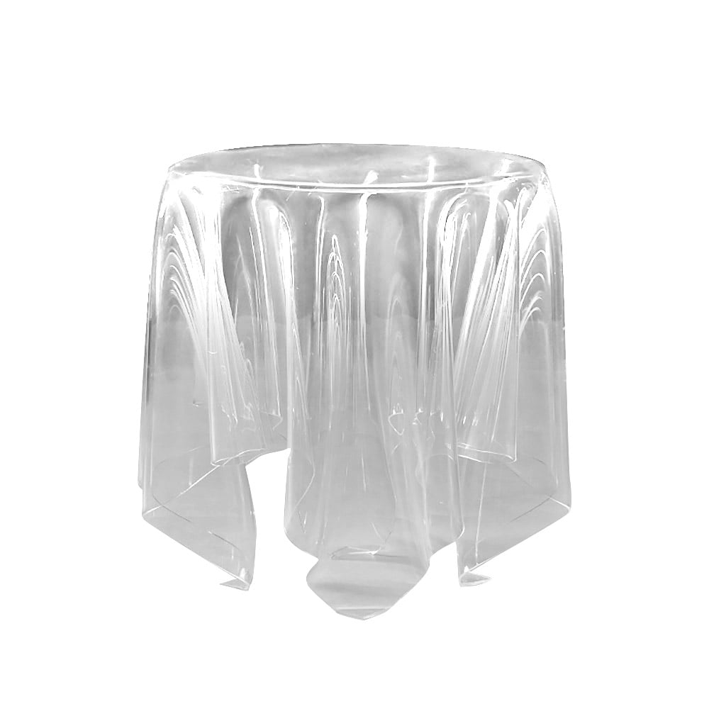 Nordic Creative Clear End Table Round Floating Side Table PVC window image