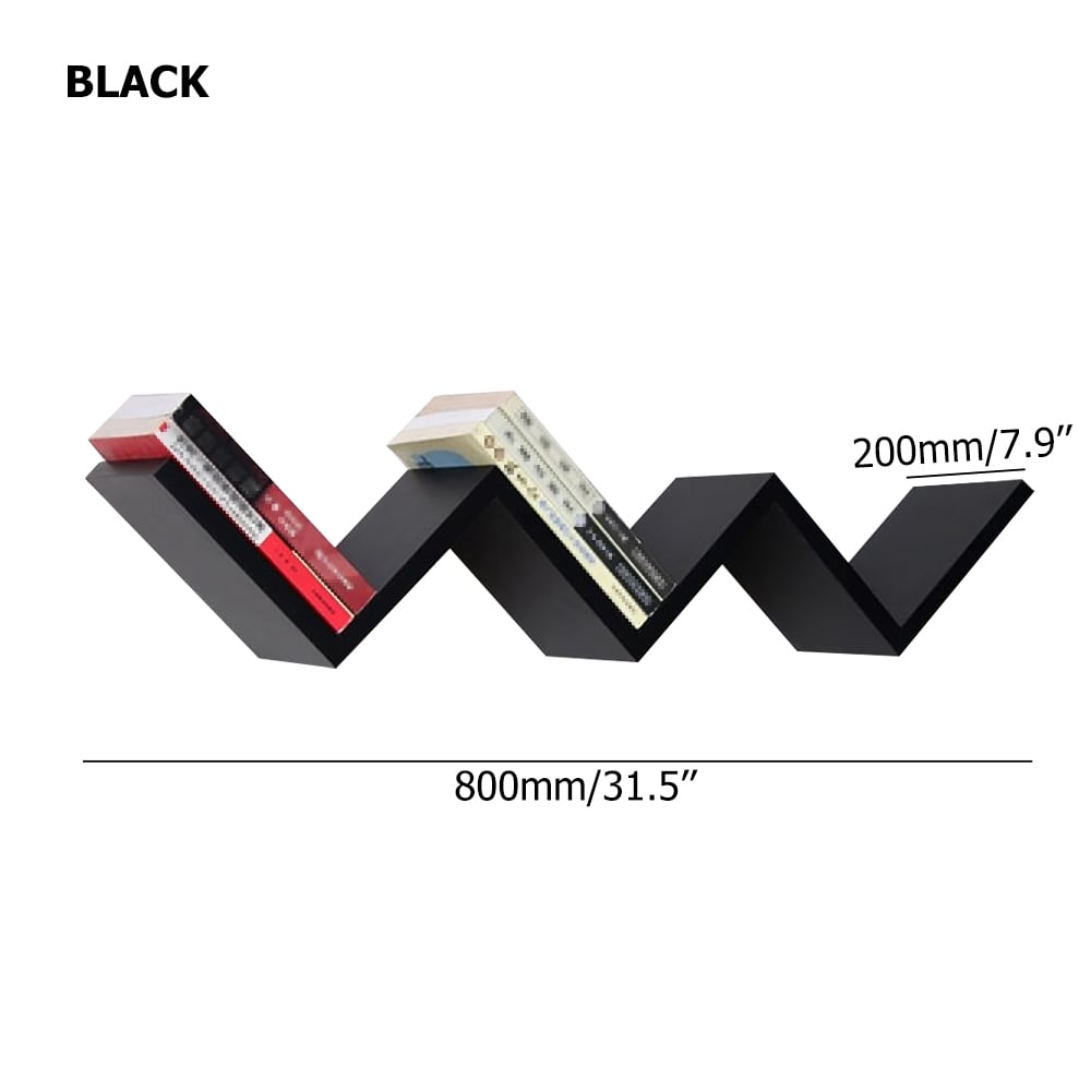 Modern 'W' Wall-Mounted Shelf in Black window image