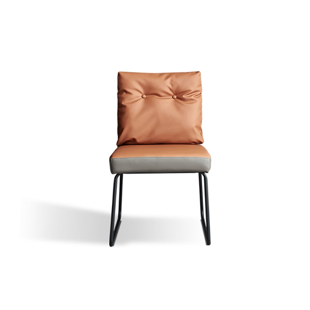 Contemporary Dining Chair with Sofa Backrest and Carbon Steel Legs window image