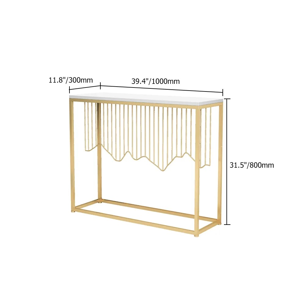 Black Rectangular Console Table with Wooden Top Entryway Table window image