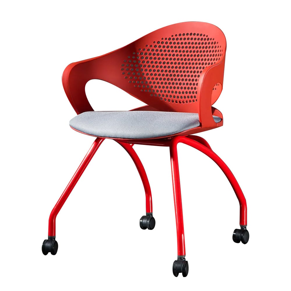 Modern Task Chair for Desk Fabric & PP Upholstered Office Chair with 4 Caster Legs window image