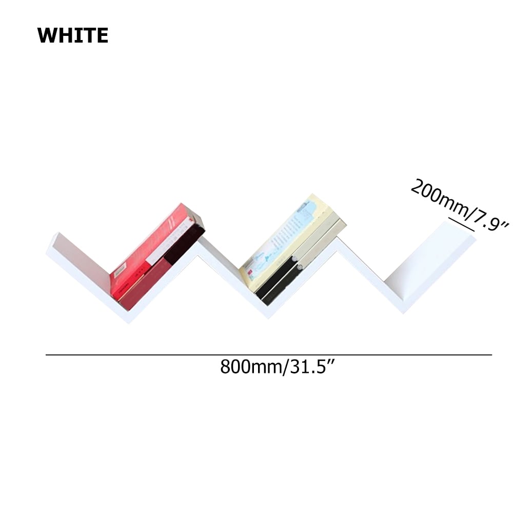 Modern 'W' Wall-Mounted Shelf in White window image