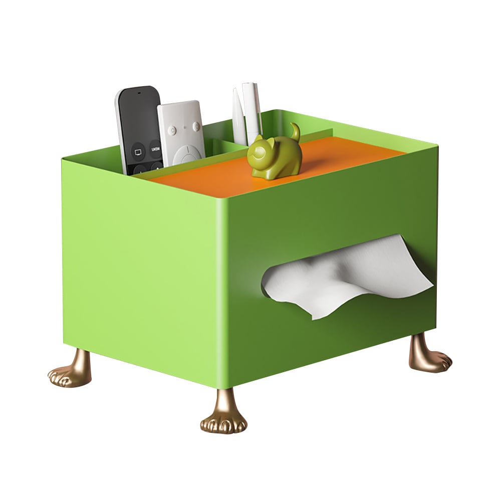Rectangular Bathroom Desk Organiser Storage Box with Tissue Box window image