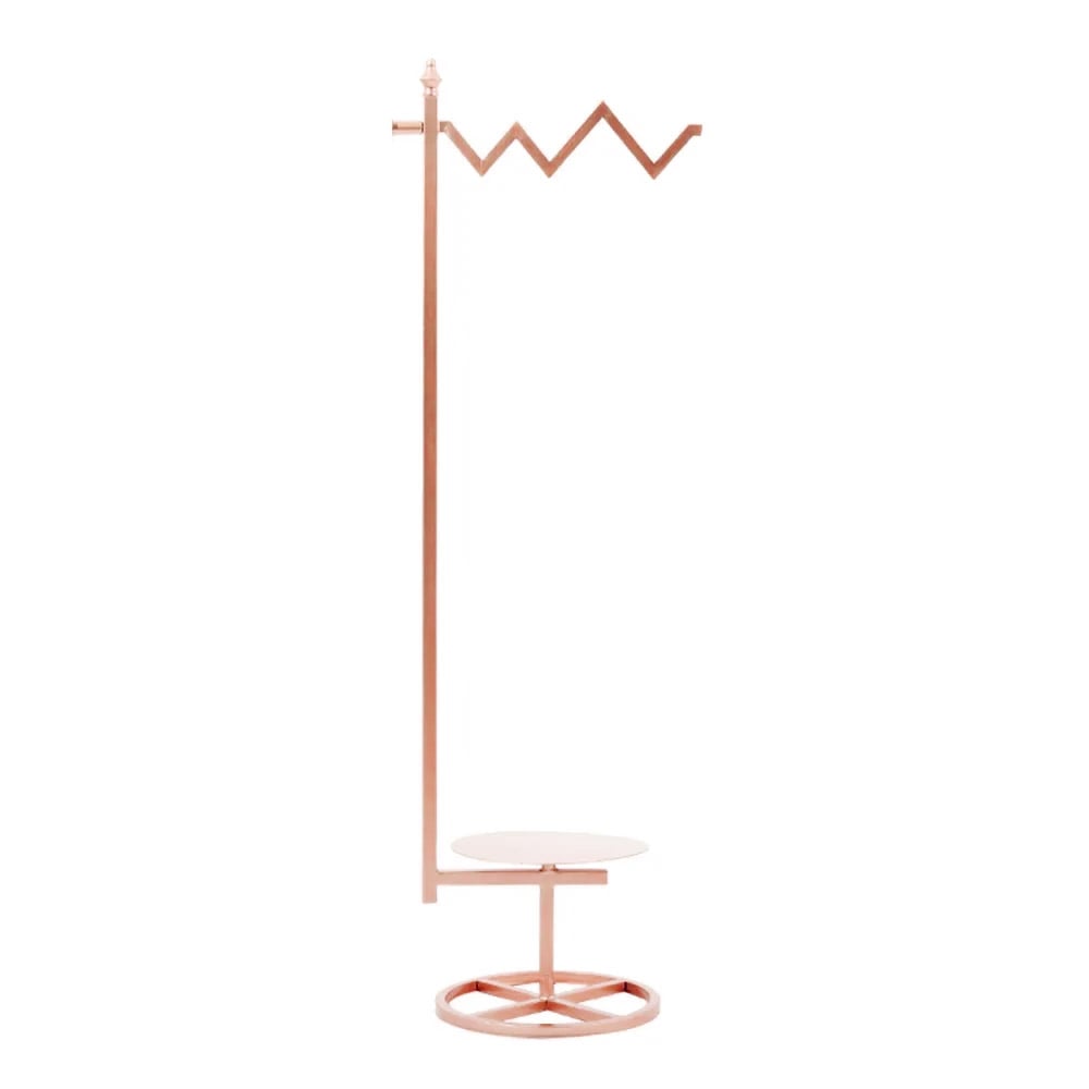 1670mm Unique Standing Cloth Rack with Shelf in Rose Gold window image