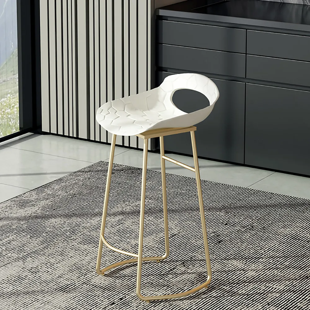 890mm White Bar Stool Height PP Seat with Metal Legs window image
