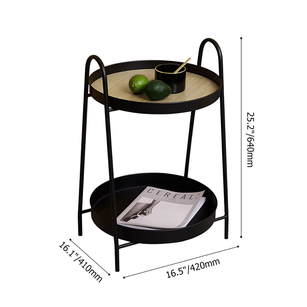 Contemporary 2-Tier Tray-Style Freestanding Shelving in Black window image