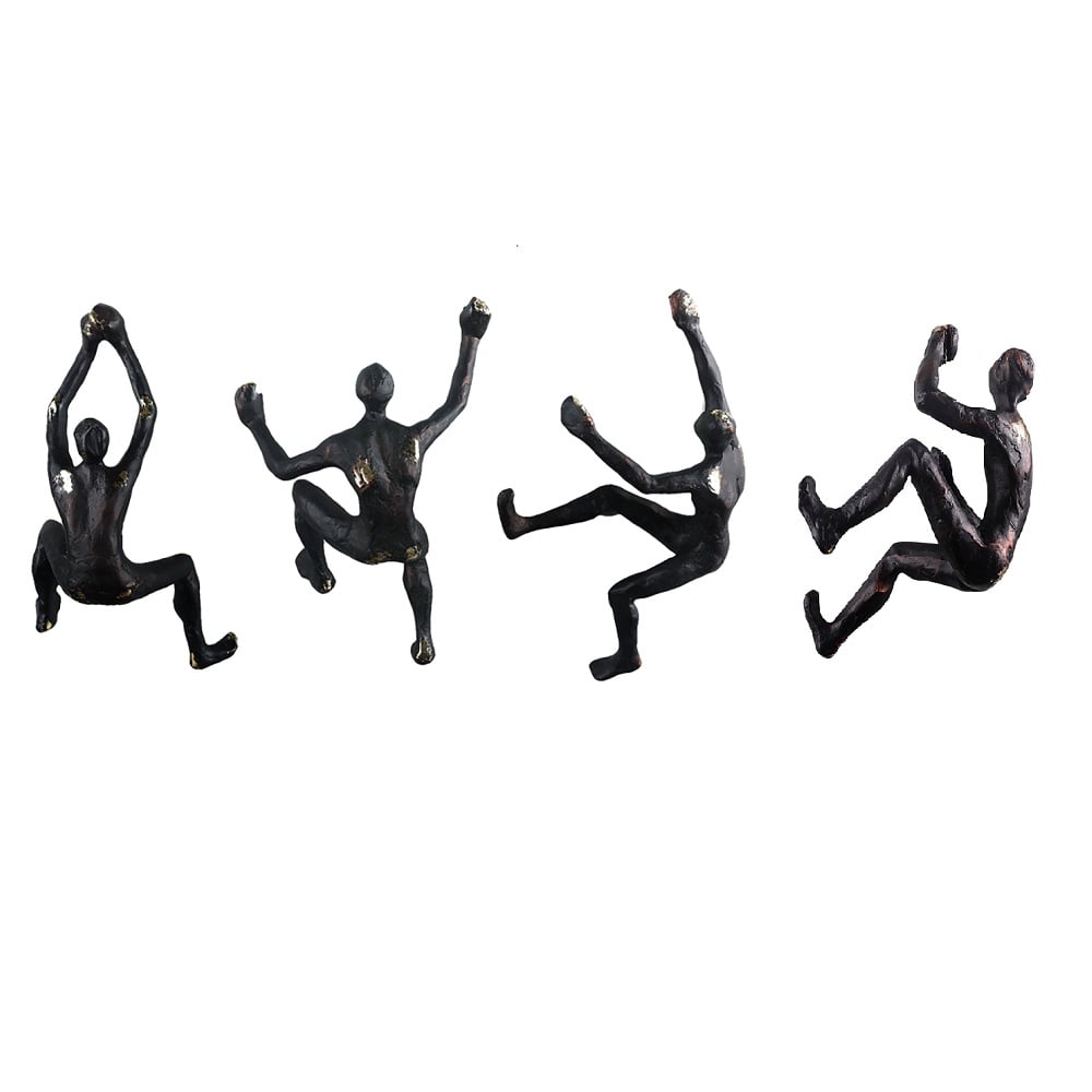 4 Pieces Nordic Retro Industrial Style Climber Metal Wall Decor window image