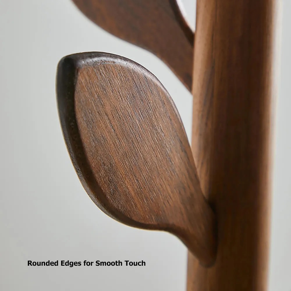 73.2"H Standing Clothing Rack Solid Oak Hall Tree with Hooks for Bedroom Entryway Natural/Antique-Walnut window image