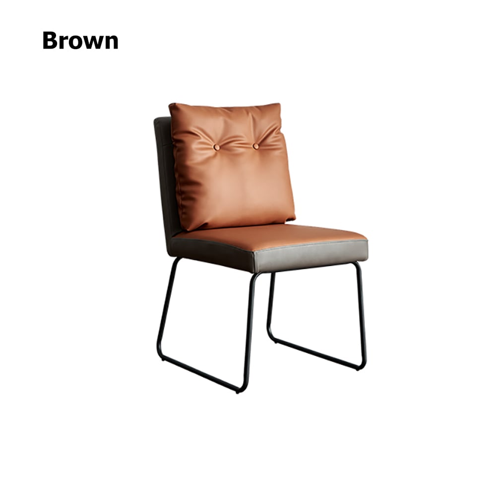 Contemporary Dining Chair with Sofa Backrest and Carbon Steel Legs window image