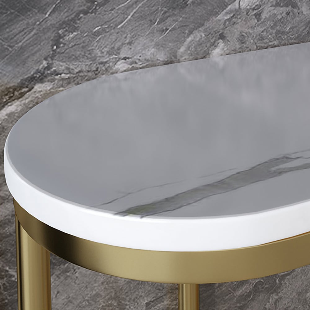 White Narrow Console Table with Storage Entryway Table window image