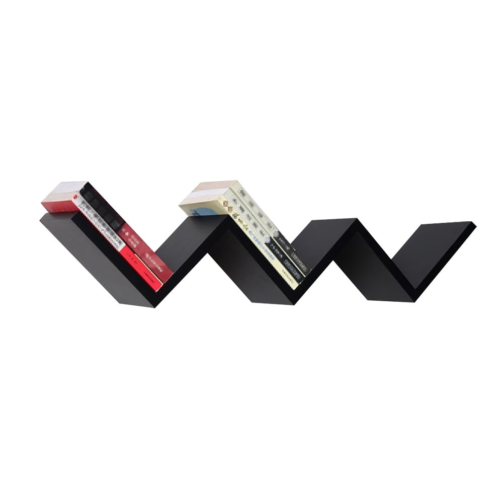 Modern 'W' Wall-Mounted Shelf in Black window image
