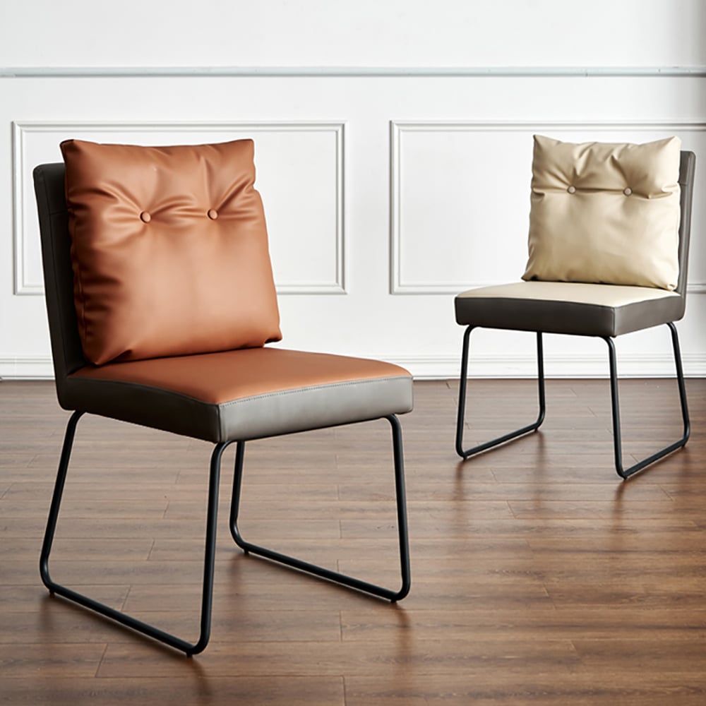 Contemporary Dining Chair with Sofa Backrest and Carbon Steel Legs window image