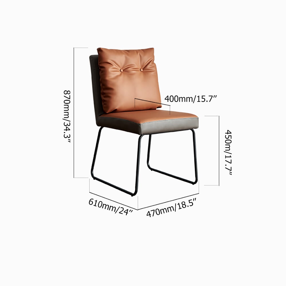 Contemporary Dining Chair with Sofa Backrest and Carbon Steel Legs window image